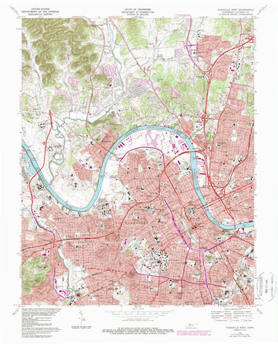 United States Geological Survey Nashville West, TN (1968, 24000-Scale) digital map