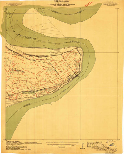 United States Geological Survey Natchez, MS-LA (1909, 24000-Scale) digital map