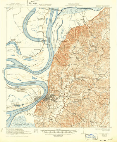 United States Geological Survey Natchez, MS-LA (1922, 62500-Scale) digital map