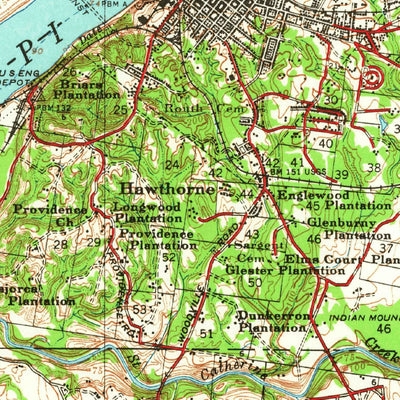 United States Geological Survey Natchez, MS-LA (1939, 62500-Scale) digital map