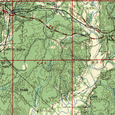 United States Geological Survey Natchez, MS-LA (1956, 250000-Scale) digital map