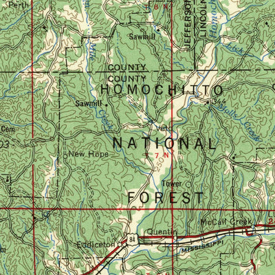 United States Geological Survey Natchez, MS-LA (1956, 250000-Scale) digital map
