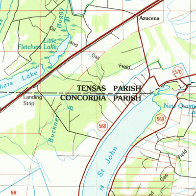 United States Geological Survey Natchez, MS-LA (1984, 100000-Scale) digital map