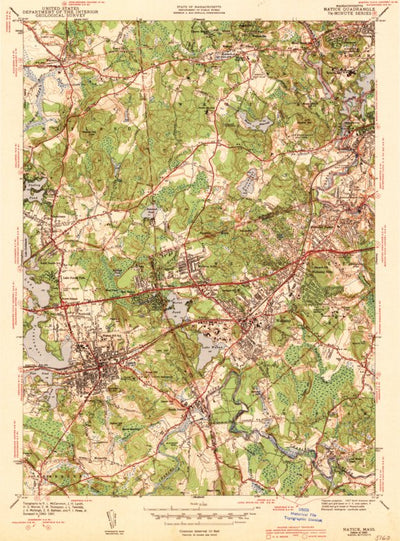 United States Geological Survey Natick, MA (1943, 31680-Scale) digital map