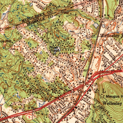 United States Geological Survey Natick, MA (1943, 31680-Scale) digital map