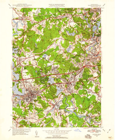 United States Geological Survey Natick, MA (1950, 24000-Scale) digital map