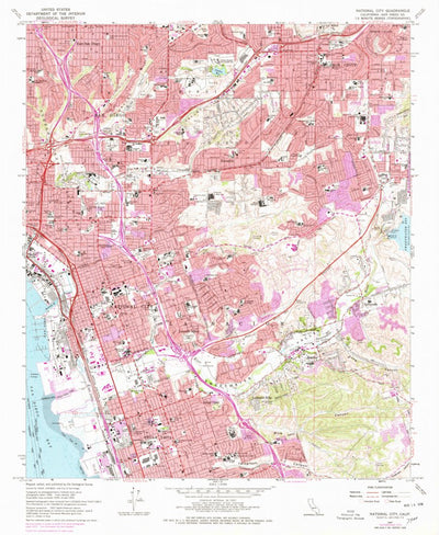 United States Geological Survey National City, CA (1967, 24000-Scale) digital map