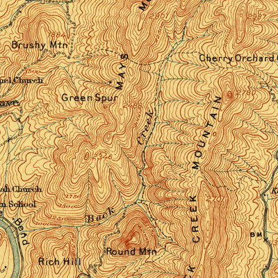 United States Geological Survey Natural Bridge, VA (1907, 62500-Scale) digital map