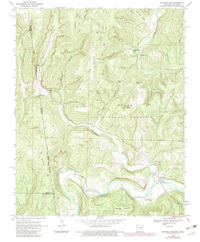 United States Geological Survey Natural Dam, AR-OK (1969, 24000-Scale) digital map