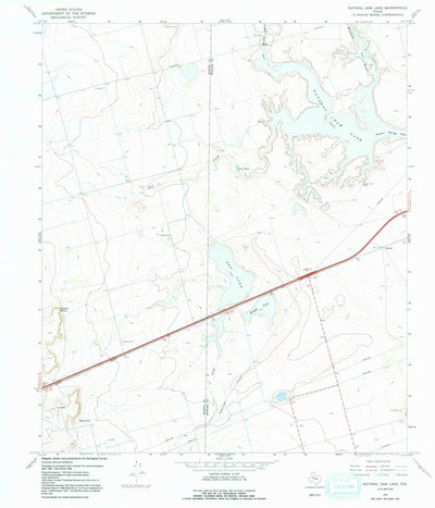United States Geological Survey Natural Dam Lake, TX (1966, 24000-Scale) digital map
