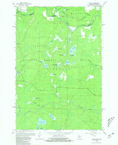 United States Geological Survey Naults, MI-WI (1962, 24000-Scale) digital map