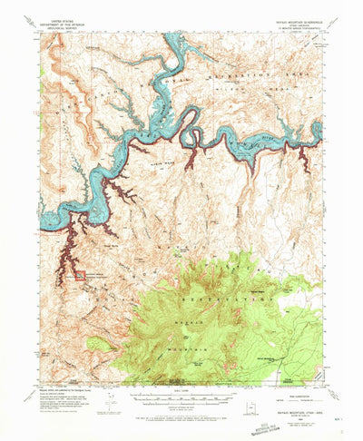 United States Geological Survey Navajo Mountain, UT-AZ (1953, 62500-Scale) digital map