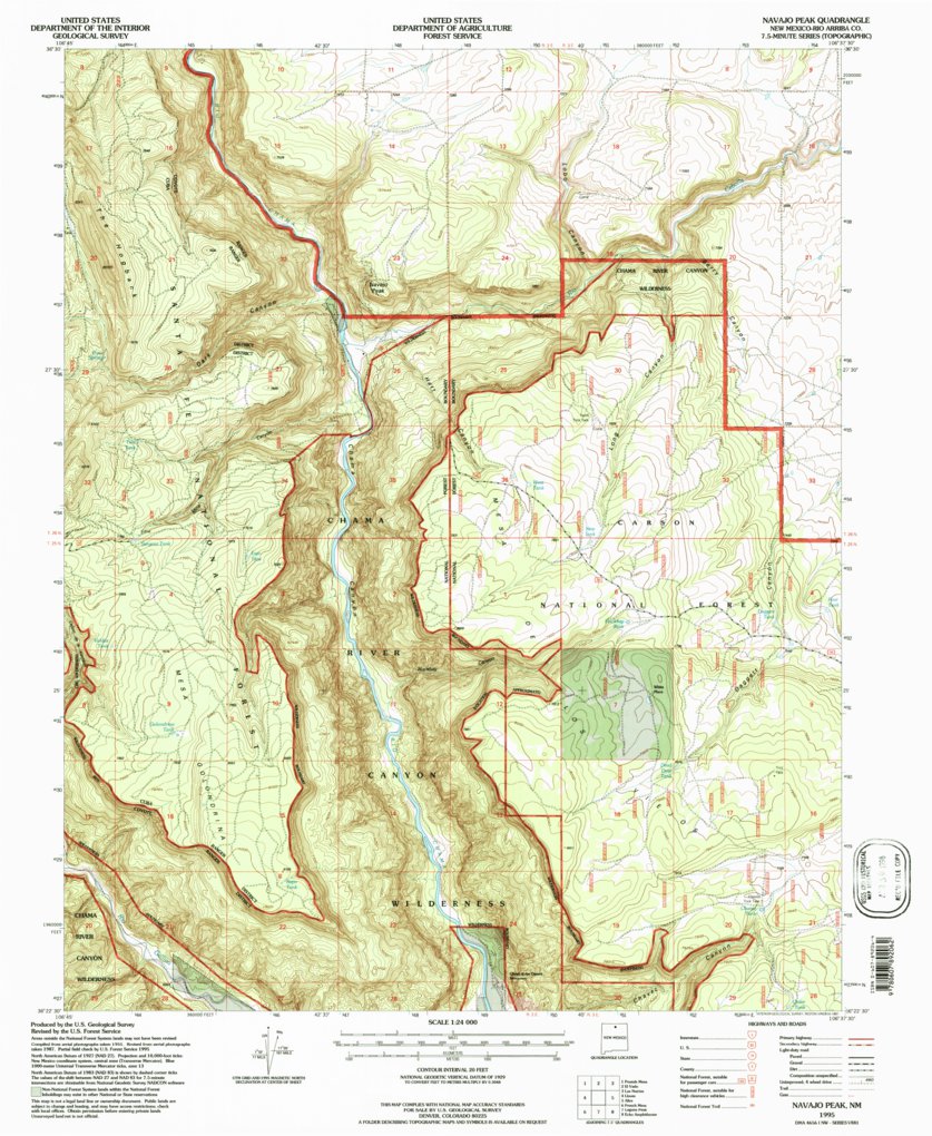 Navajo Peak NM 1995 24000 Scale - United States Geological Survey Navajo Peak Nm 1995 24000 Scale Digital Map 37058600894620 