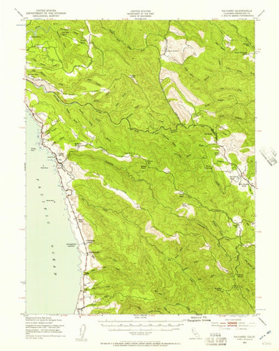 United States Geological Survey Navarro, CA (1943, 62500-Scale) digital map