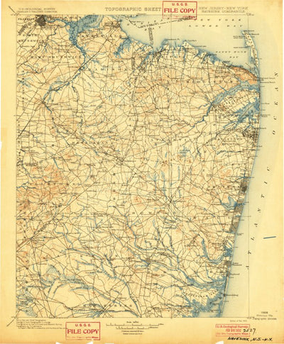 United States Geological Survey Navesink, NJ-NY (1902, 125000-Scale) digital map