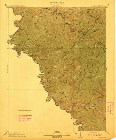 United States Geological Survey Navgatuck, WV-KY (1912, 62500-Scale) digital map
