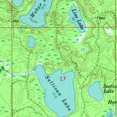 United States Geological Survey Nawakwa Lake, MI (1968, 24000-Scale) digital map
