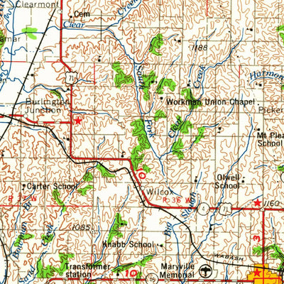 United States Geological Survey Nebraska City, NE-MO-IA-KS (1958, 250000-Scale) digital map