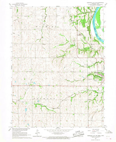 United States Geological Survey Nebraska City NW, NE-IA (1966, 24000-Scale) digital map