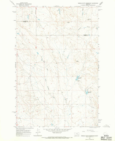 United States Geological Survey Needle Butte Reservoir, MT (1965, 24000-Scale) digital map
