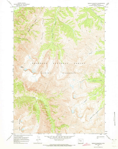 United States Geological Survey Needle Mountain, WY (1970, 24000-Scale) digital map