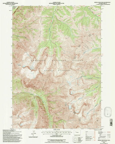 United States Geological Survey Needle Mountain, WY (1991, 24000-Scale) digital map