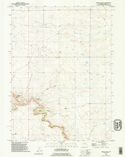 United States Geological Survey Needle Rock, WY (1990, 24000-Scale) digital map