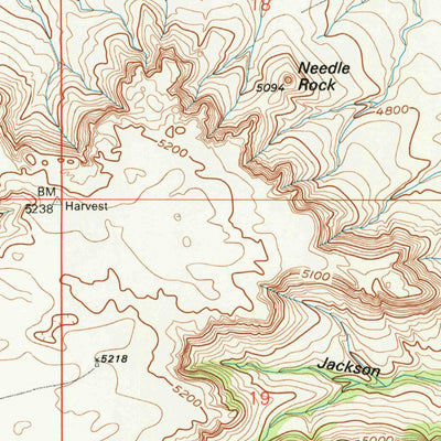United States Geological Survey Needle Rock, WY (1990, 24000-Scale) digital map