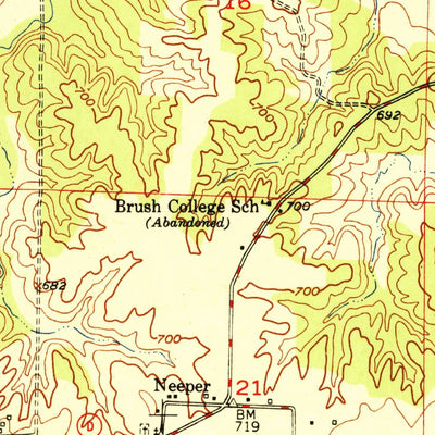 United States Geological Survey Neeper, MO (1951, 24000-Scale) digital map