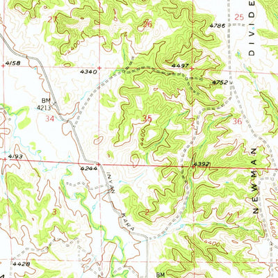 United States Geological Survey Nefsy Divide, WY (1957, 62500-Scale) digital map