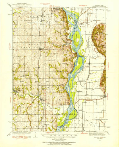 United States Geological Survey Nehawka, NE-IA (1935, 62500-Scale) digital map
