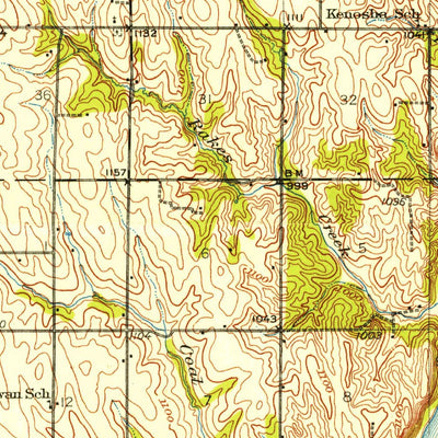United States Geological Survey Nehawka, NE-IA (1935, 62500-Scale) digital map