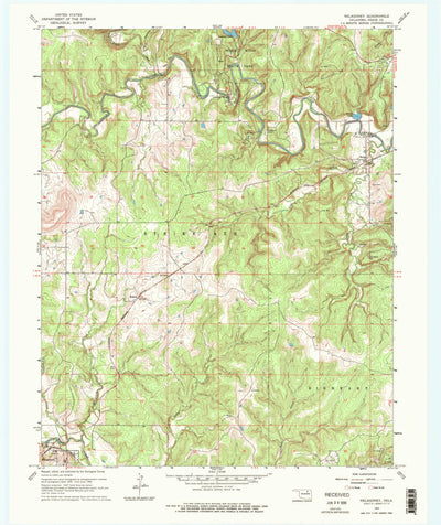 United States Geological Survey Nelagoney, OK (1960, 24000-Scale) digital map