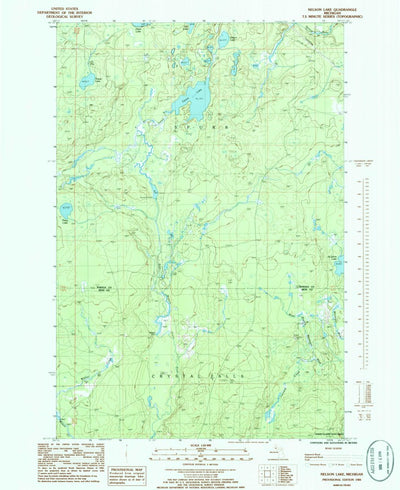 United States Geological Survey Nelson Lake, MI (1985, 24000-Scale) digital map