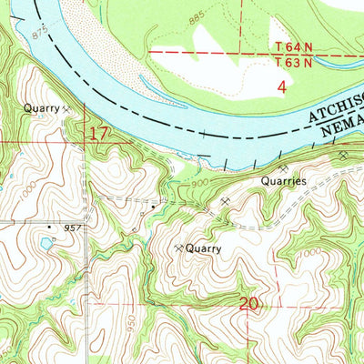 United States Geological Survey Nemaha, NE-MO (1966, 24000-Scale) digital map