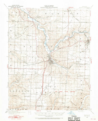 United States Geological Survey Neosho, MO (1916, 62500-Scale) digital map