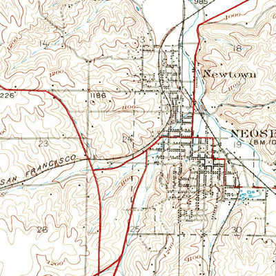 United States Geological Survey Neosho, MO (1916, 62500-Scale) digital map