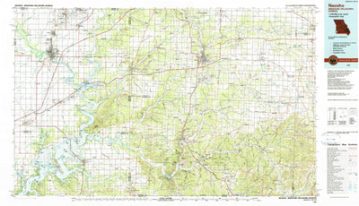 United States Geological Survey Neosho, MO-OK-KS (1986, 100000-Scale) digital map