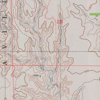 United States Geological Survey Nescatunga Creek North, KS (1980, 24000-Scale) digital map