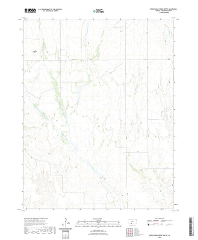 United States Geological Survey Nescatunga Creek North, KS (2022, 24000-Scale) digital map