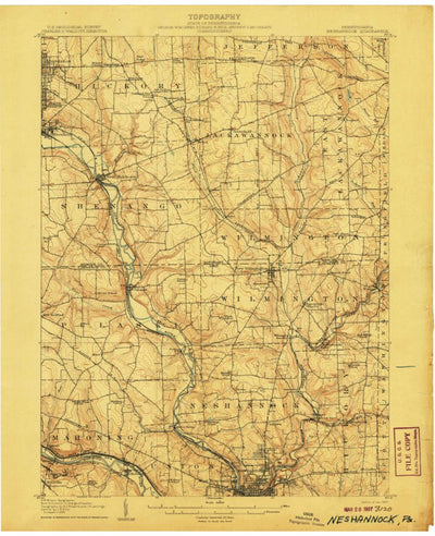 United States Geological Survey Neshannock, PA (1907, 62500-Scale) digital map