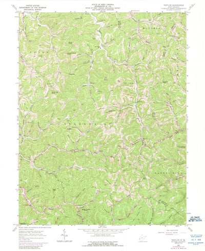 United States Geological Survey Nestlow, WV (1962, 24000-Scale) digital map