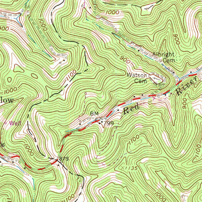 United States Geological Survey Nestlow, WV (1962, 24000-Scale) digital map