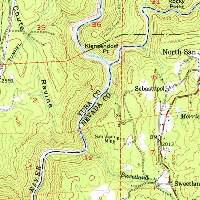 United States Geological Survey Nevada City, CA (1948, 62500-Scale) digital map