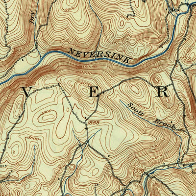 United States Geological Survey Neversink, NY (1910, 62500-Scale) digital map