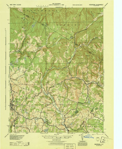 United States Geological Survey Neversink, NY (1944, 62500-Scale) digital map