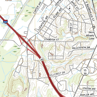 United States Geological Survey New Albany West, MS (2021, 24000-Scale) digital map