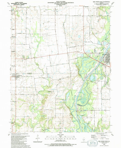 United States Geological Survey New Athens West, IL (1990, 24000-Scale) digital map