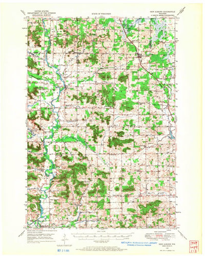 United States Geological Survey New Auburn, WI (1949, 62500-Scale) digital map