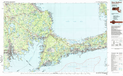United States Geological Survey New Bedford, MA (1986, 100000-Scale) digital map